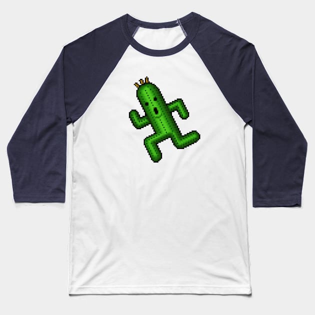 Pixelart Cactuar Baseball T-Shirt by PixelKnight